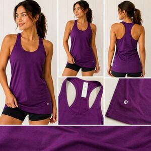 Lululemon Cool Racerback Tank Top Purple Sleeveless Yoga Gym Shirt Womens Size 6